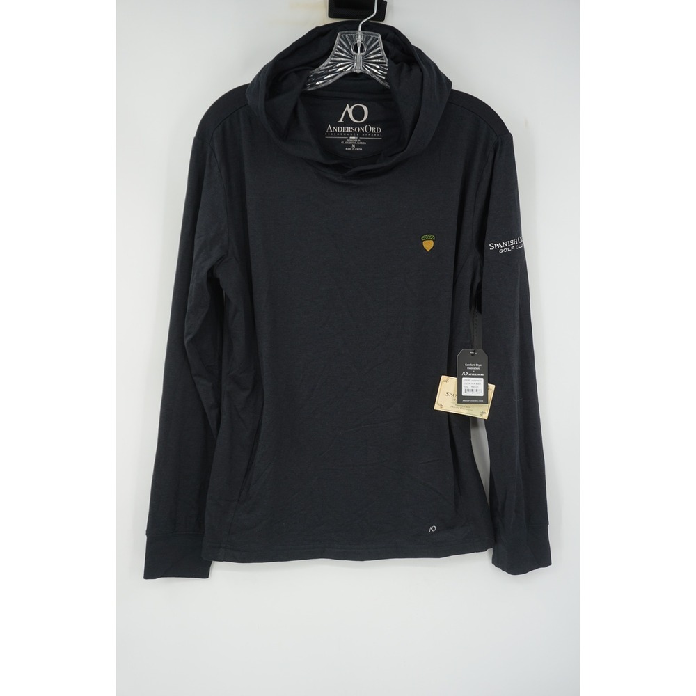 AndersonOrd Womens Spanish Oaks Golf Club Hoodie Heather Black Medium NWT